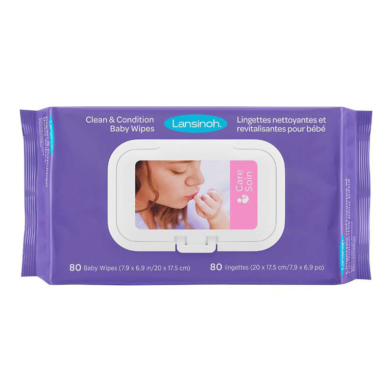 Lansinoh Clean And Condition Baby Wipes - 80ct