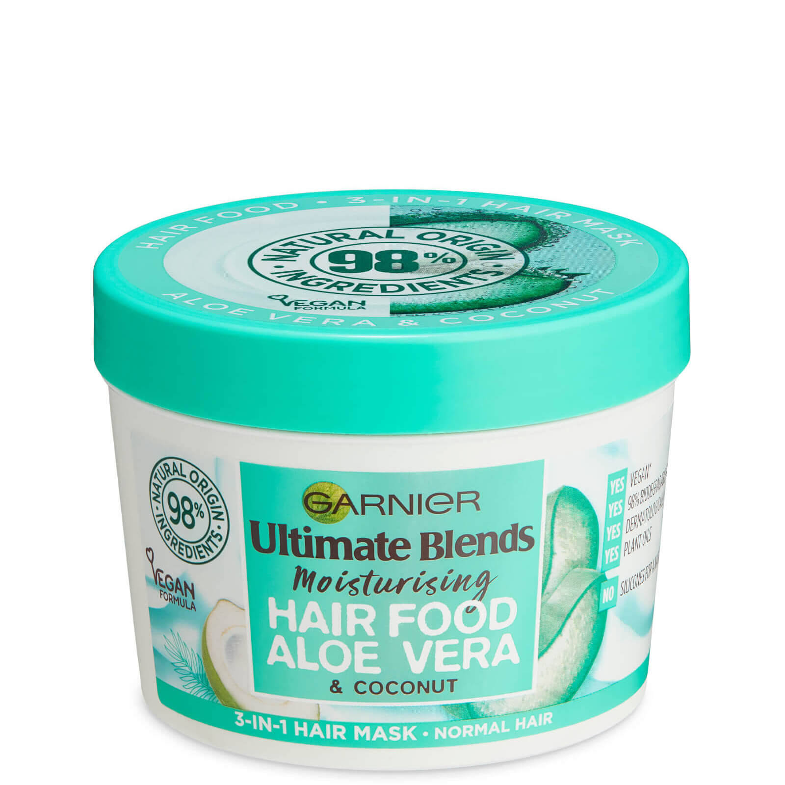 Garnier Ultimate Blends Hair Food 3-in-1 Normal Hair Mask Treatment - Aloe Vera, 390ml