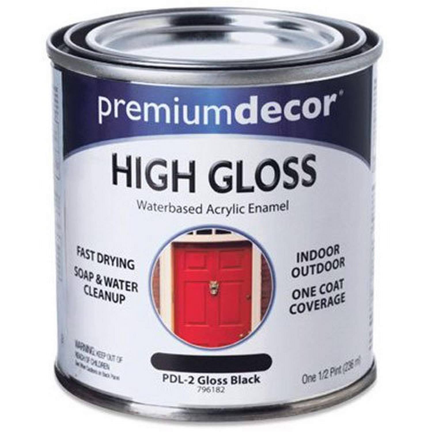True Value PDL2HP Gloss Enamel Paint - 1/2 Pint, Black