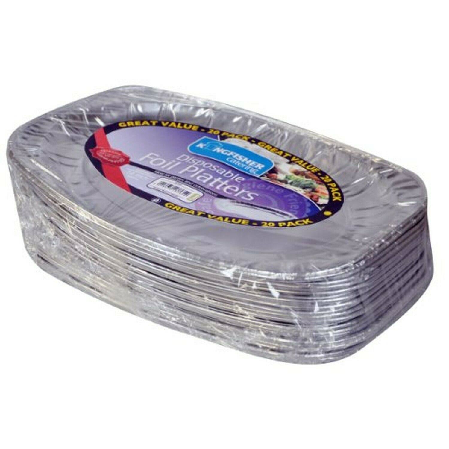 Kingfisher Disposable Catering Serving Party Foil Platters 14 Inches Pack Of 20