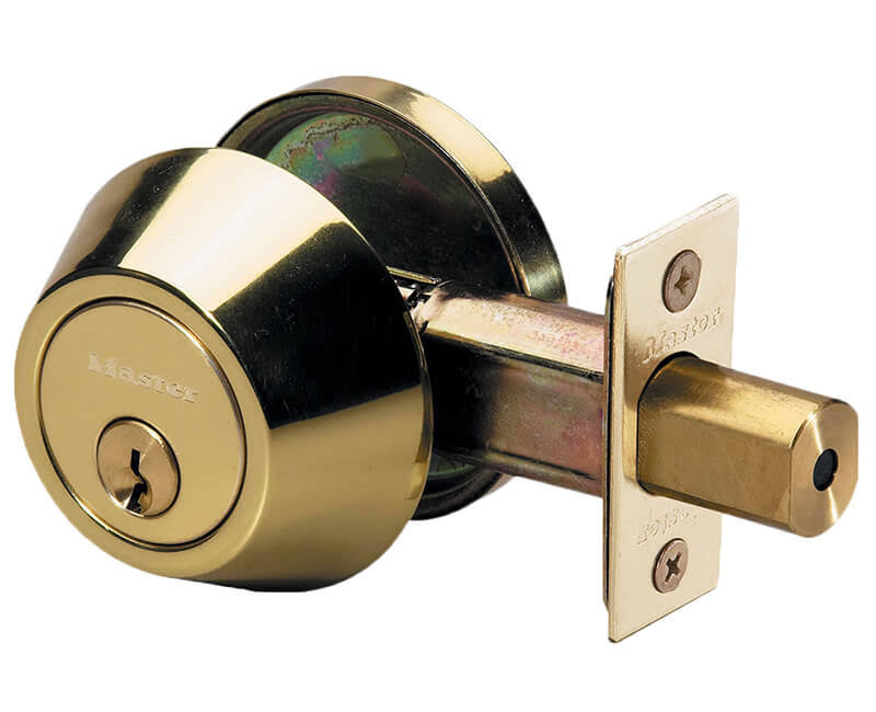 Master Lock Single Cylinder Deadbolt Lock - Polished Brass