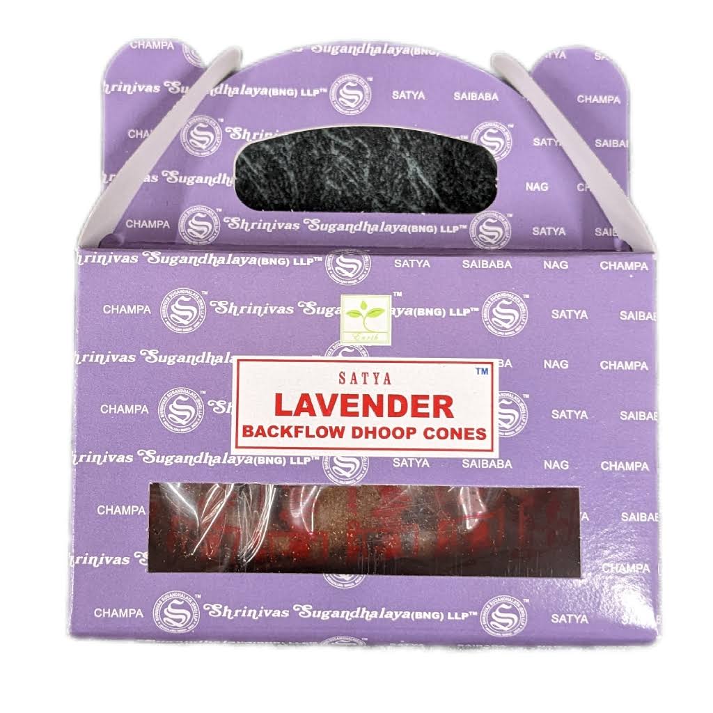 Satya Backflow Incense Cones - Lavender, 24pcs
