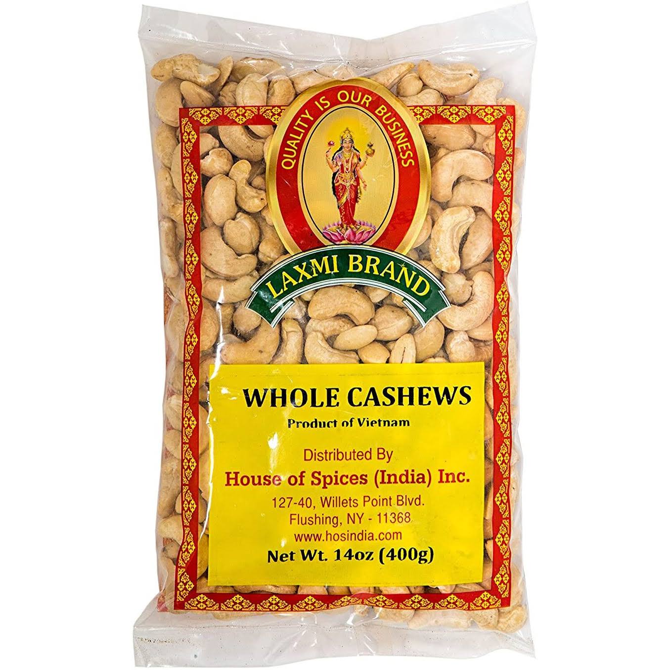 Laxmi All Natural Gourmet Whole Cashews - 14oz