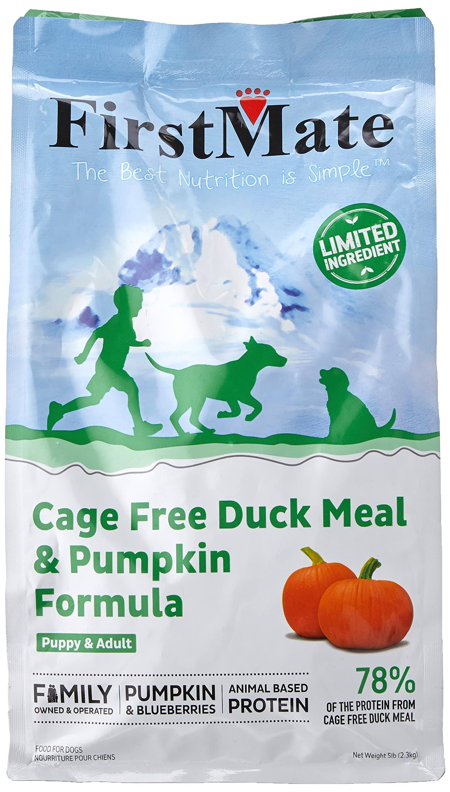 FirstMate Limited Ingredient Cage-Free Duck Meal & Pumpkin Formula Dry Dog Food 80 Ounce