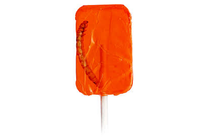 Orange Worm Lollipop