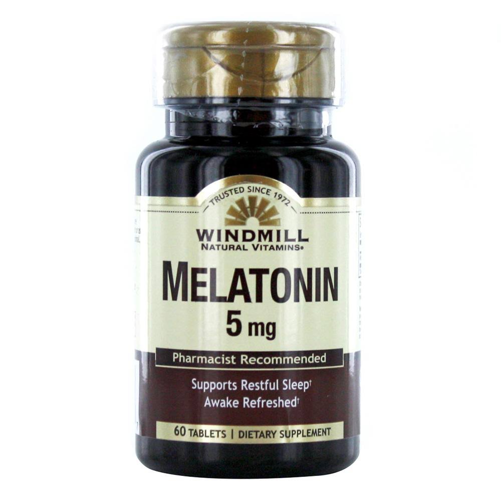 Windmill Melatonin Dietary Supplement - 60 Tablets