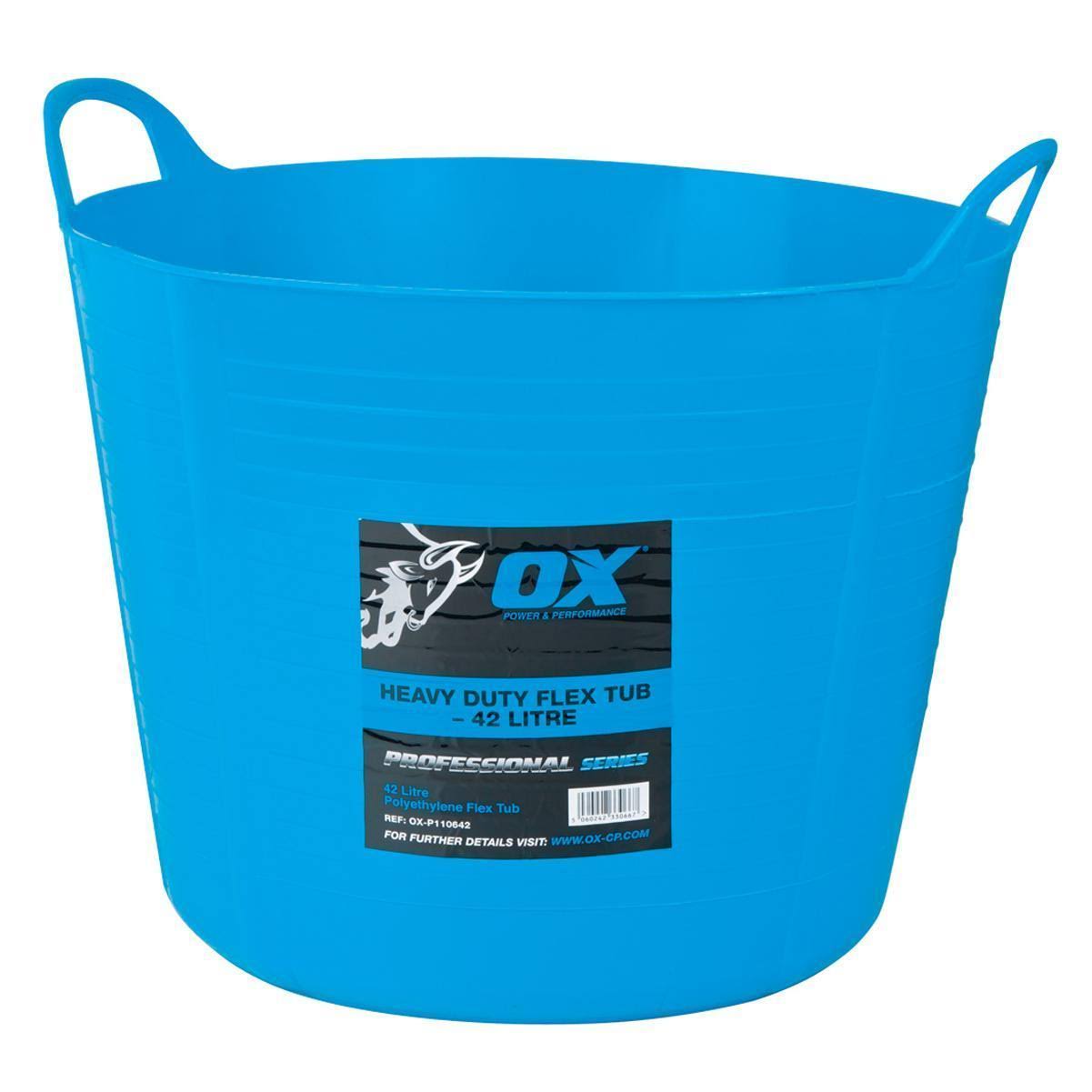Ox Pro Heavy Duty Flexi Tub - Blue, 42L