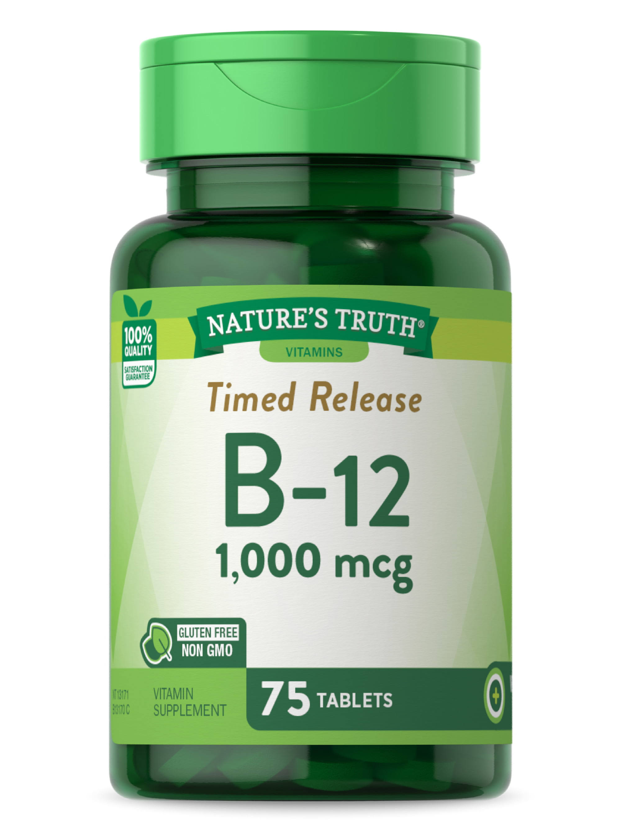 Nature's Truth Vitamin B-12 1000Mcg Time Release Tablets, 75 Count
