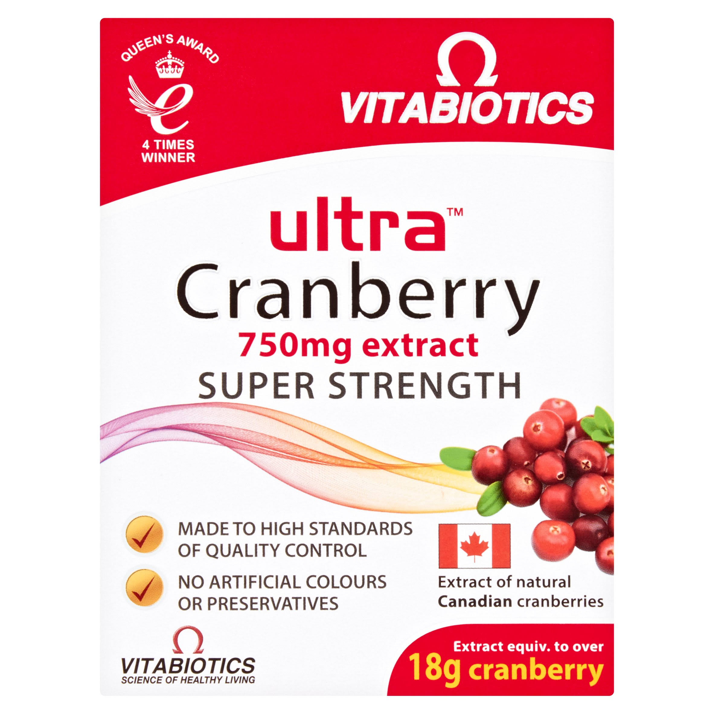 Vitabiotics Ultra Extract Super Strength Supplement - Cranberry, 30pk