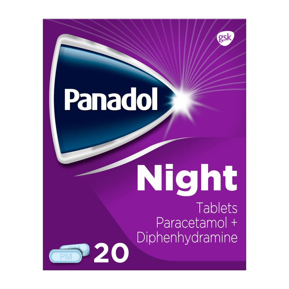 Panadol Paracetamol Diphenhydramine NightPain Tablets - 25mg, 20pcs