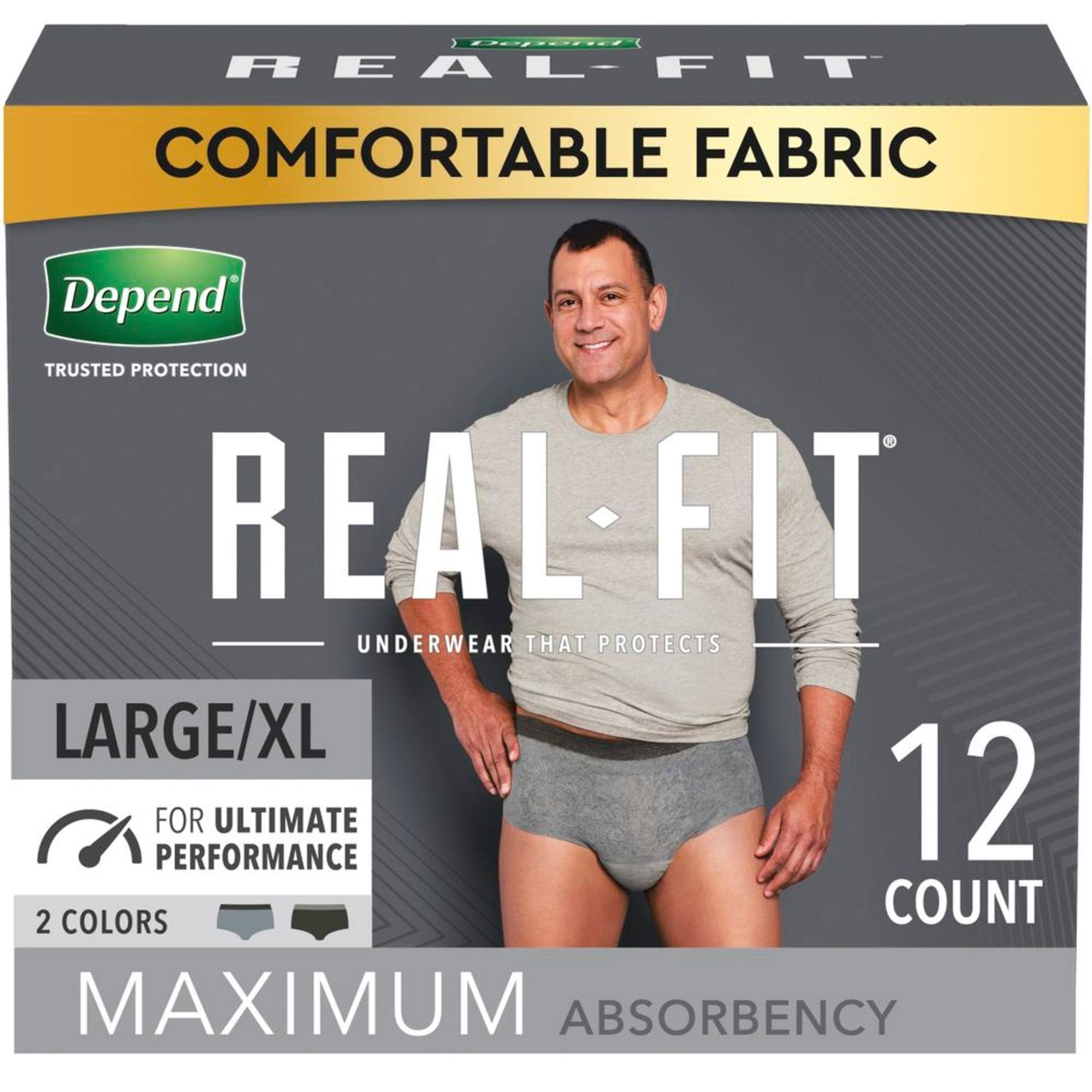 Depend Real Fit Incontinence Underwear For Men with Maximum Absorbency