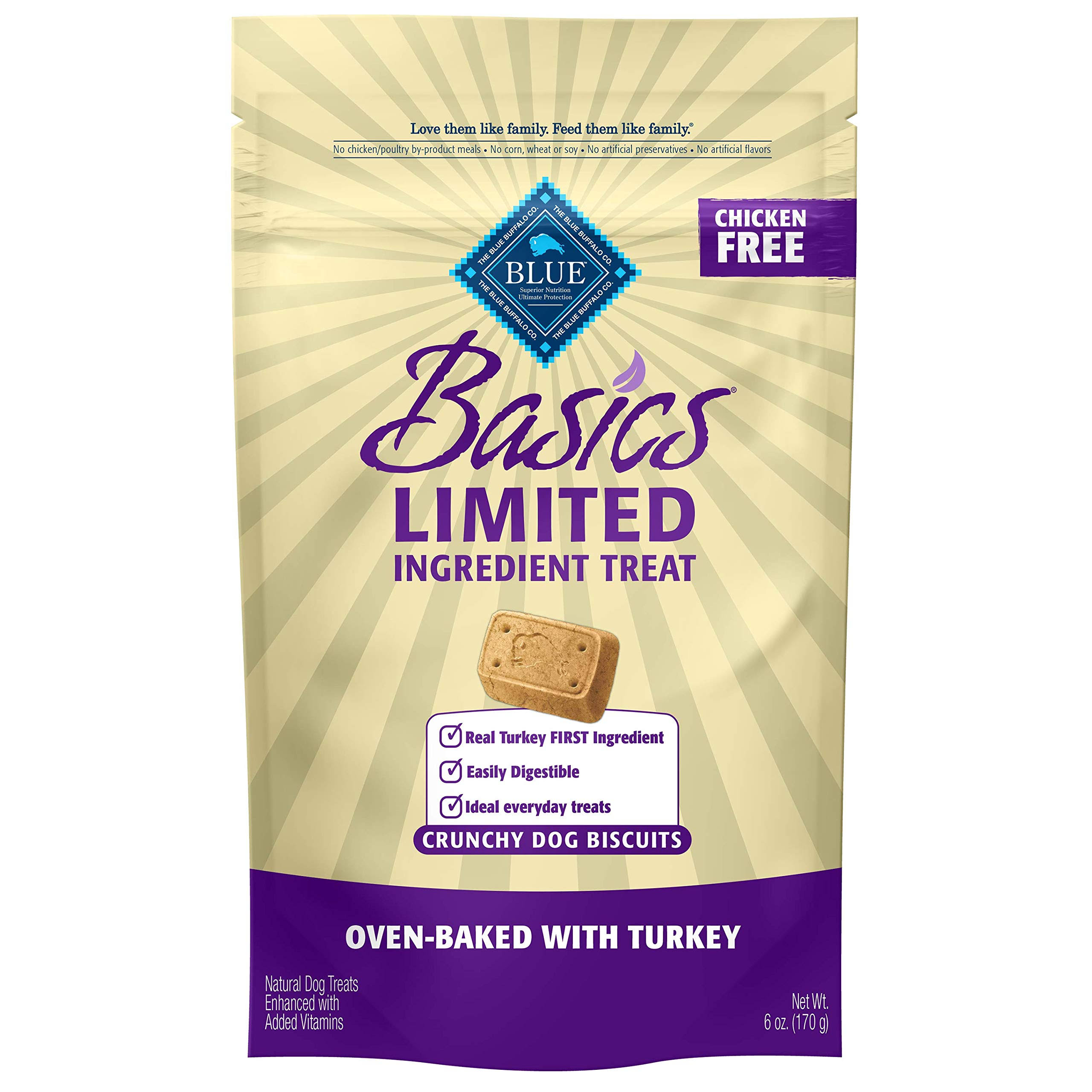 Blue Buffalo Basics Limited Ingredients Dog Biscuits - Turkey and Potato, 6oz
