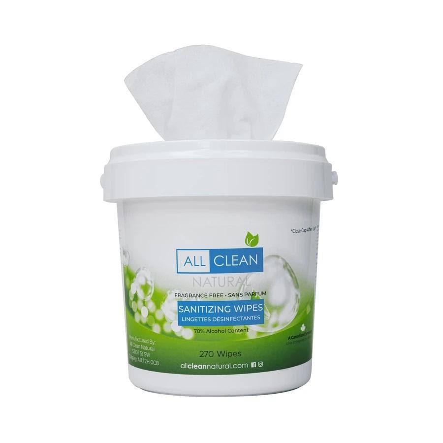 All Clean Natural Sanitizing Wipes 270/Canister
