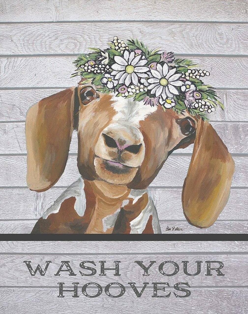 New Wash Your Hooves Decorative Metal Tin Sign Made in The USA
