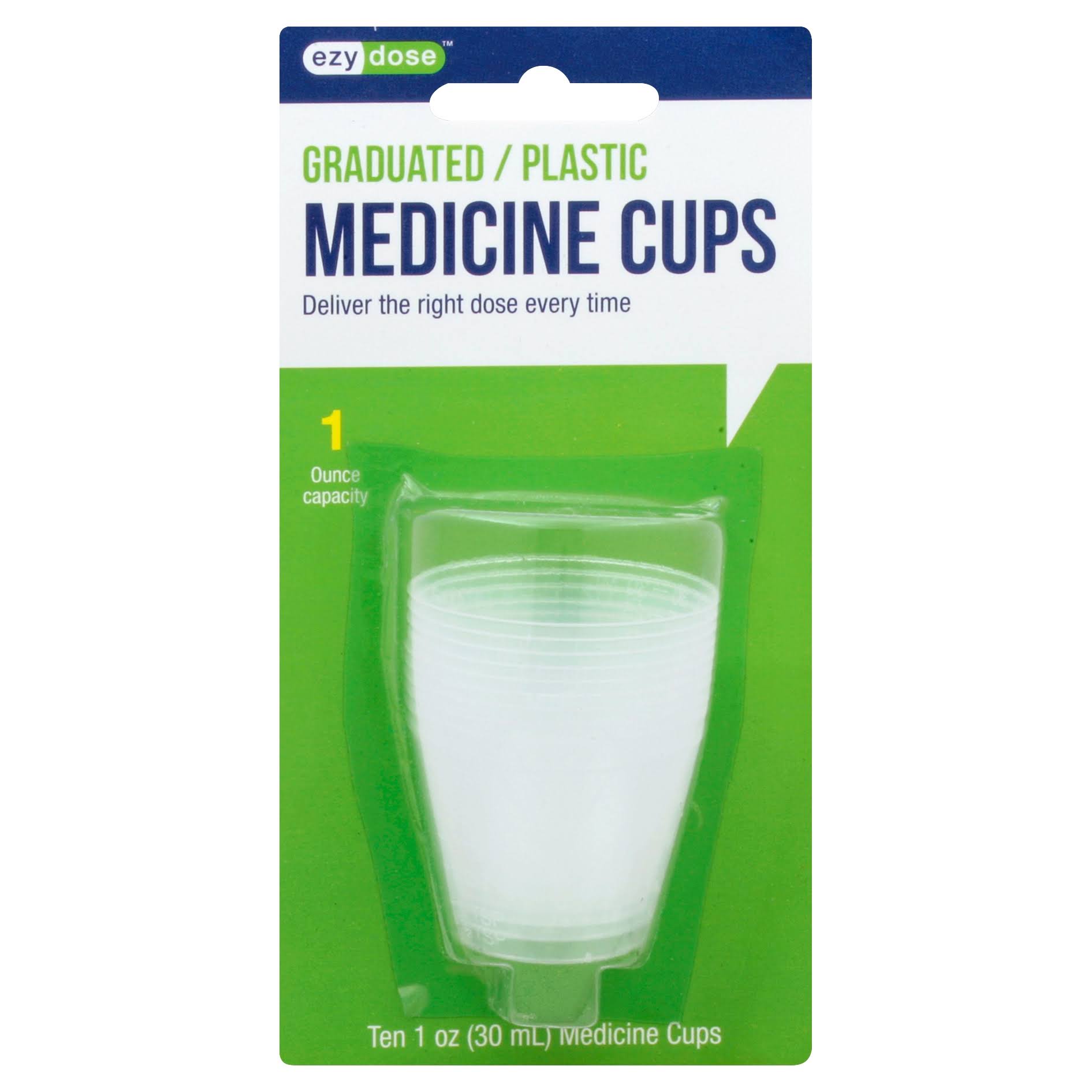 Ezy-Dose Plastic Graduated Medicine Cups - 1oz, x10