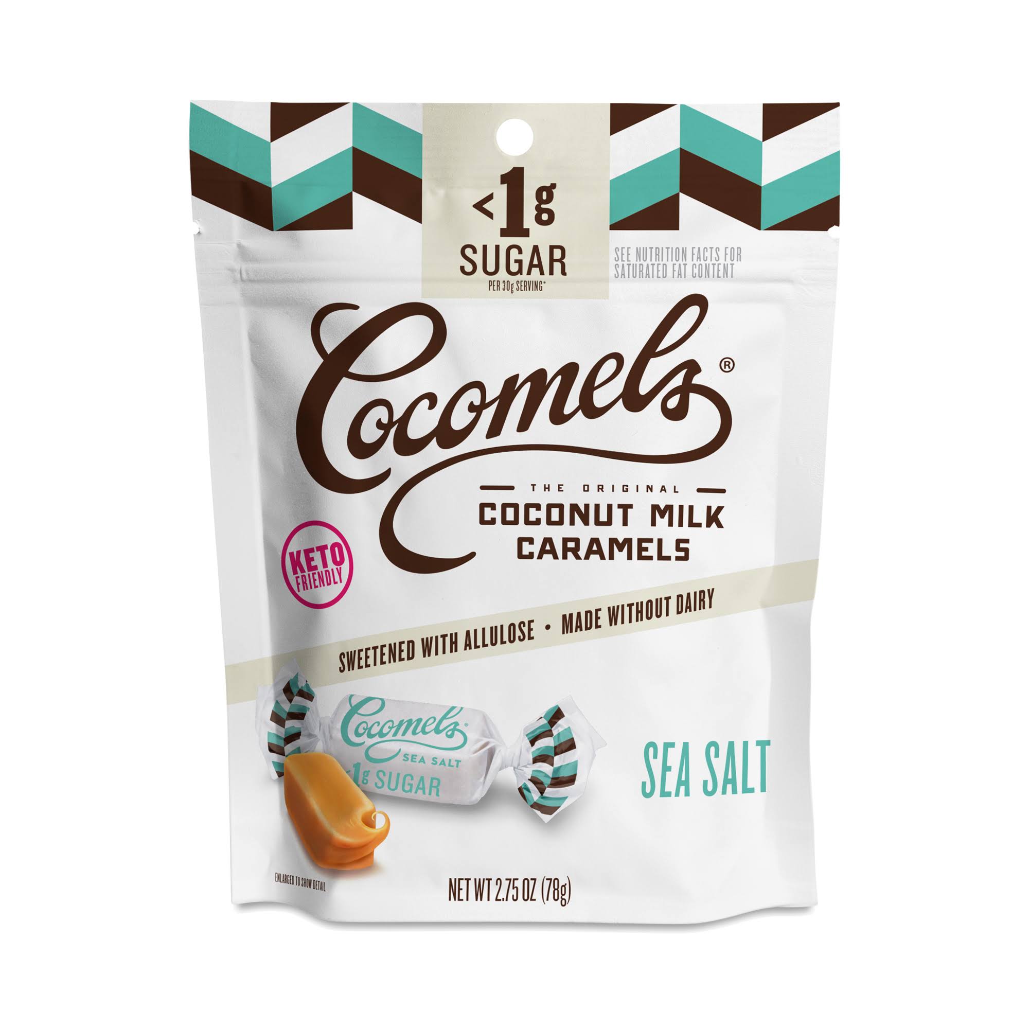 Cocomels Coconut Milk Caramels Sugar Free Sea Salt 2.75 oz (78 g)