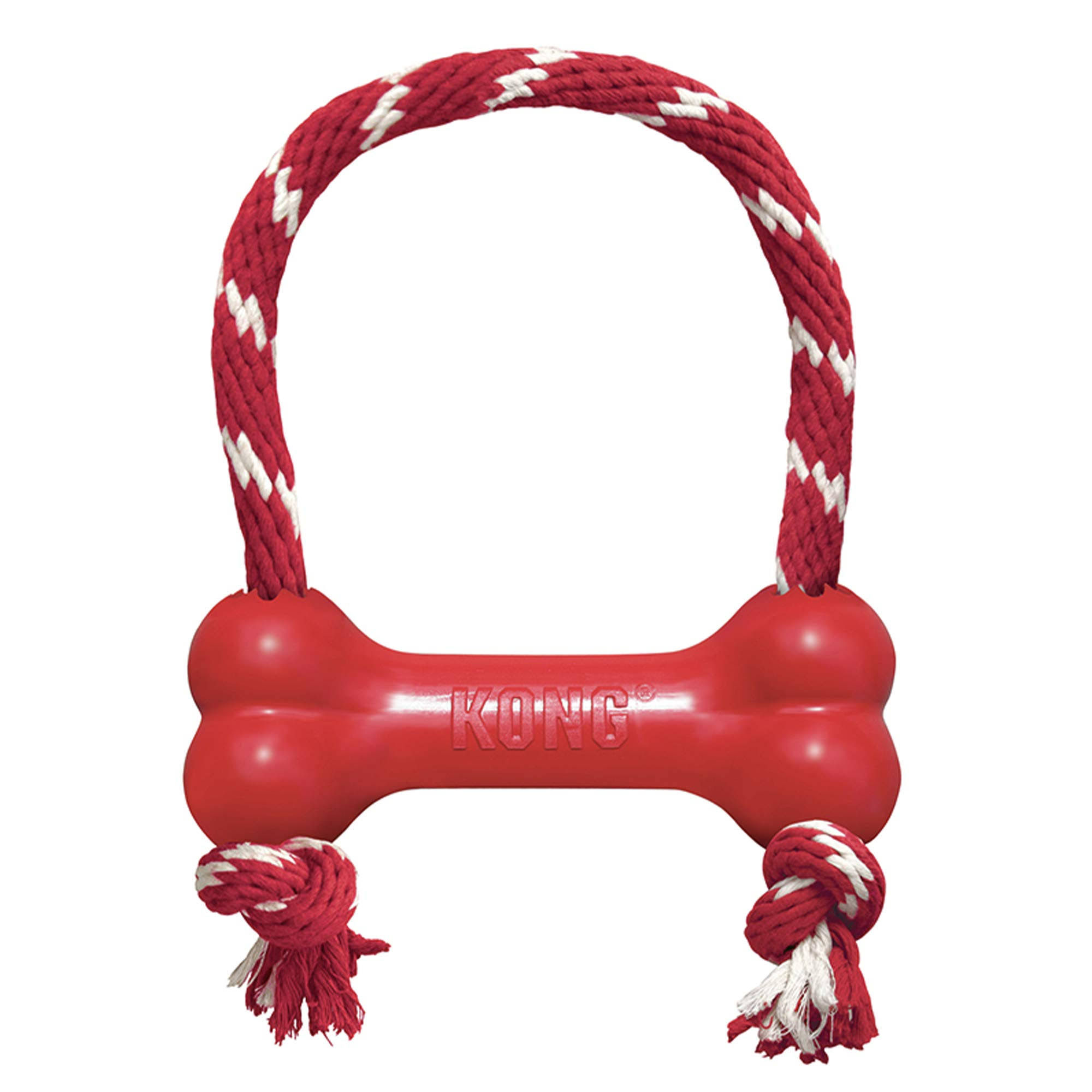 KONG Company Goodie Bone with Rope Dog Toy - Red, X-Small