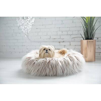 Snoozzy Snoozzy Glam Pet Faux Fur Donut Bed Size: Medium (26" W x 26" D x 7" H) Wayfair Dog Beds & Mats