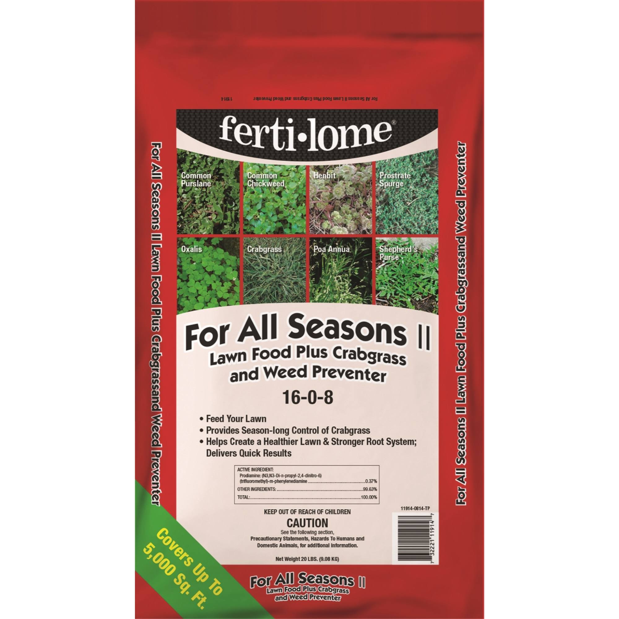 Fertilome 411924 40 lbs 16-0-8 for All Seasons II Lawn Food & Weed Preventer