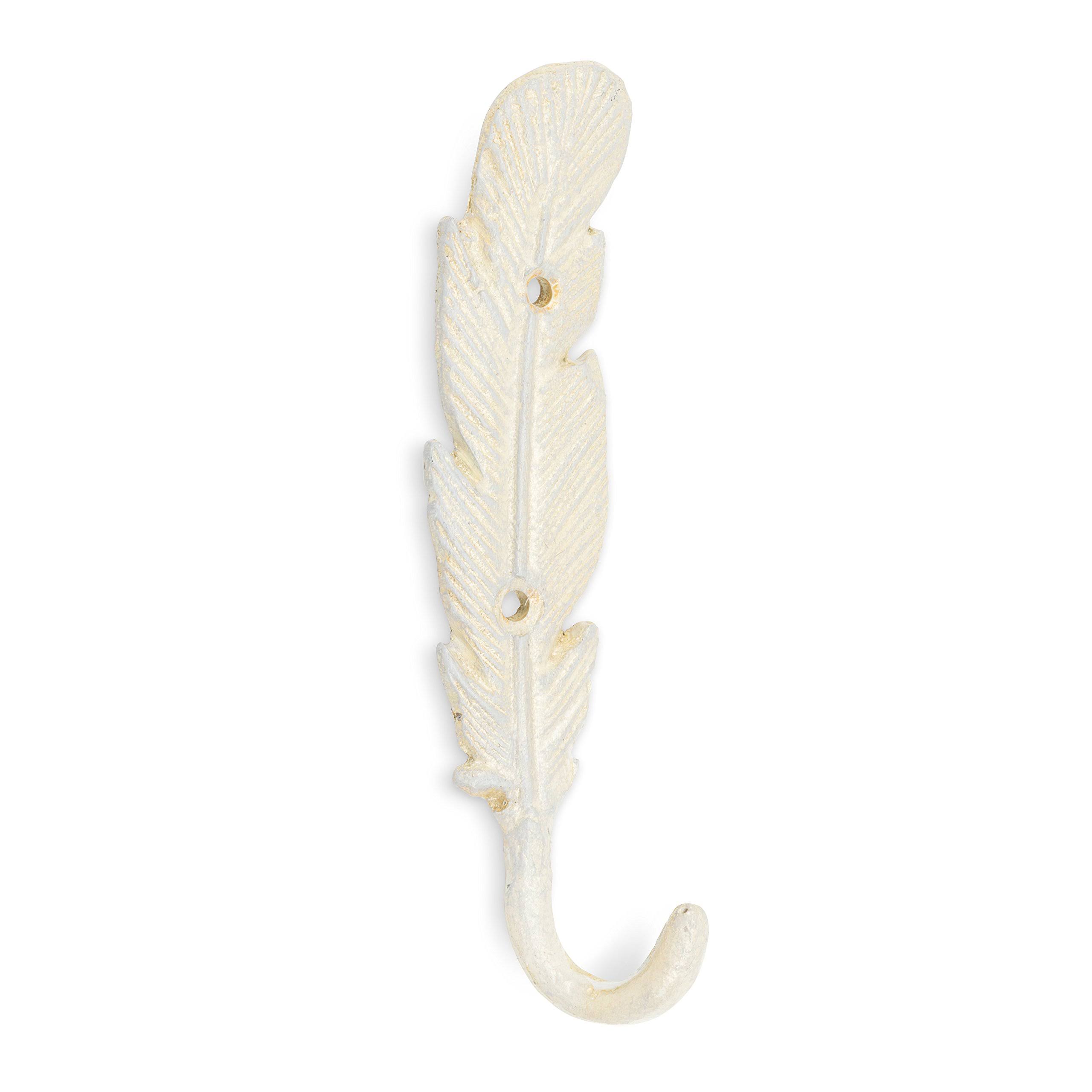 Abbott 27-Iron AGE/335 WHT Collection Slim Feather Wall Hook, White