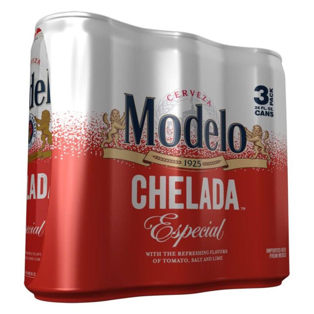 Modelo Chelada Especial Mexican Beer 3 Pack 24 fl oz Cans