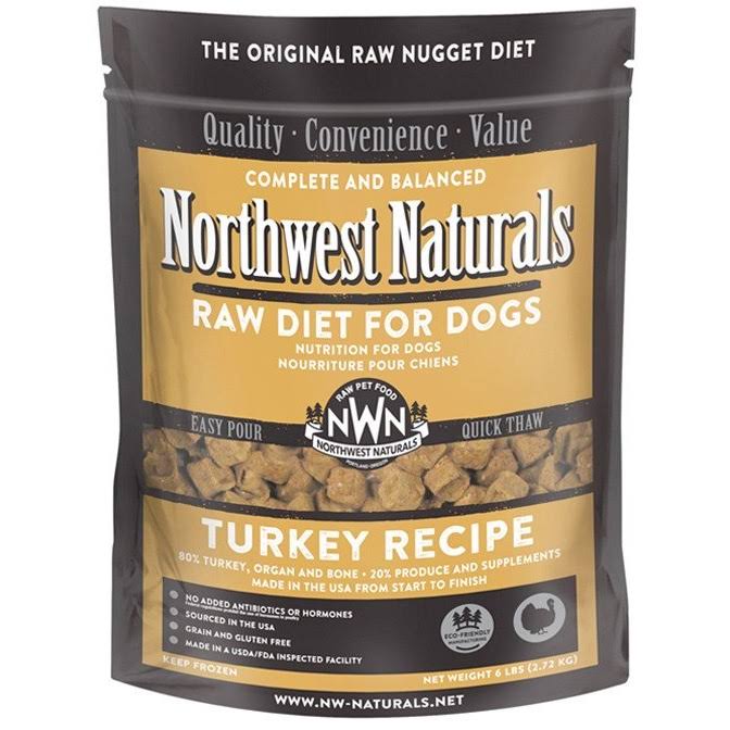 Northwest Naturals Raw Frozen Nuggets Dog Food 6lb - Turkey