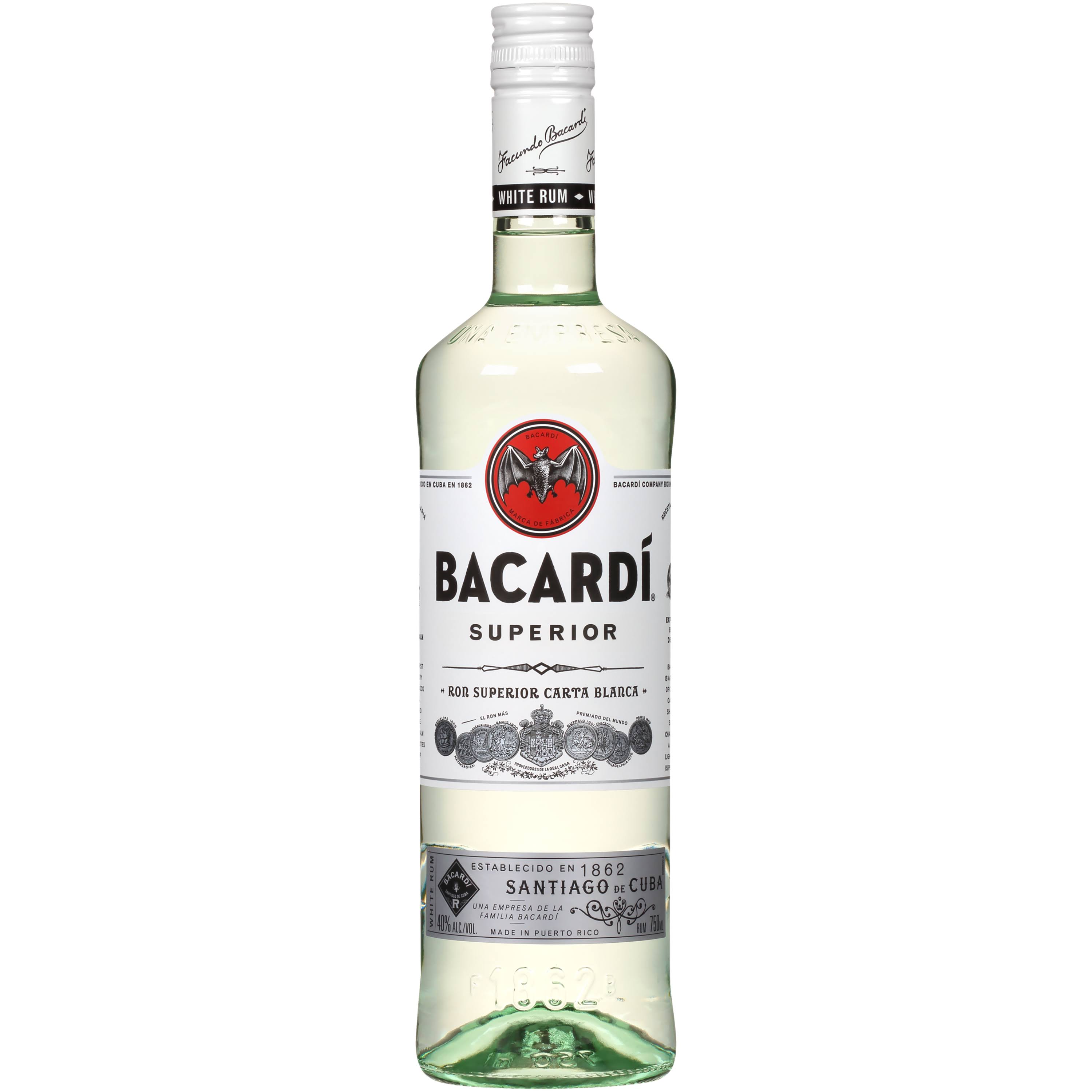 Bacardi Superior Original Premium Rum - 750 ml (40% alc by vol)