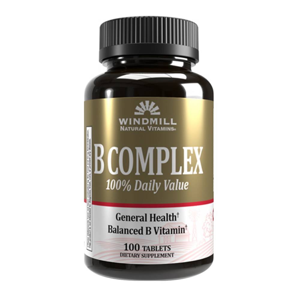 Windmill Vitamin B-Complex (100% Daily Value) Tablets, 100 ea