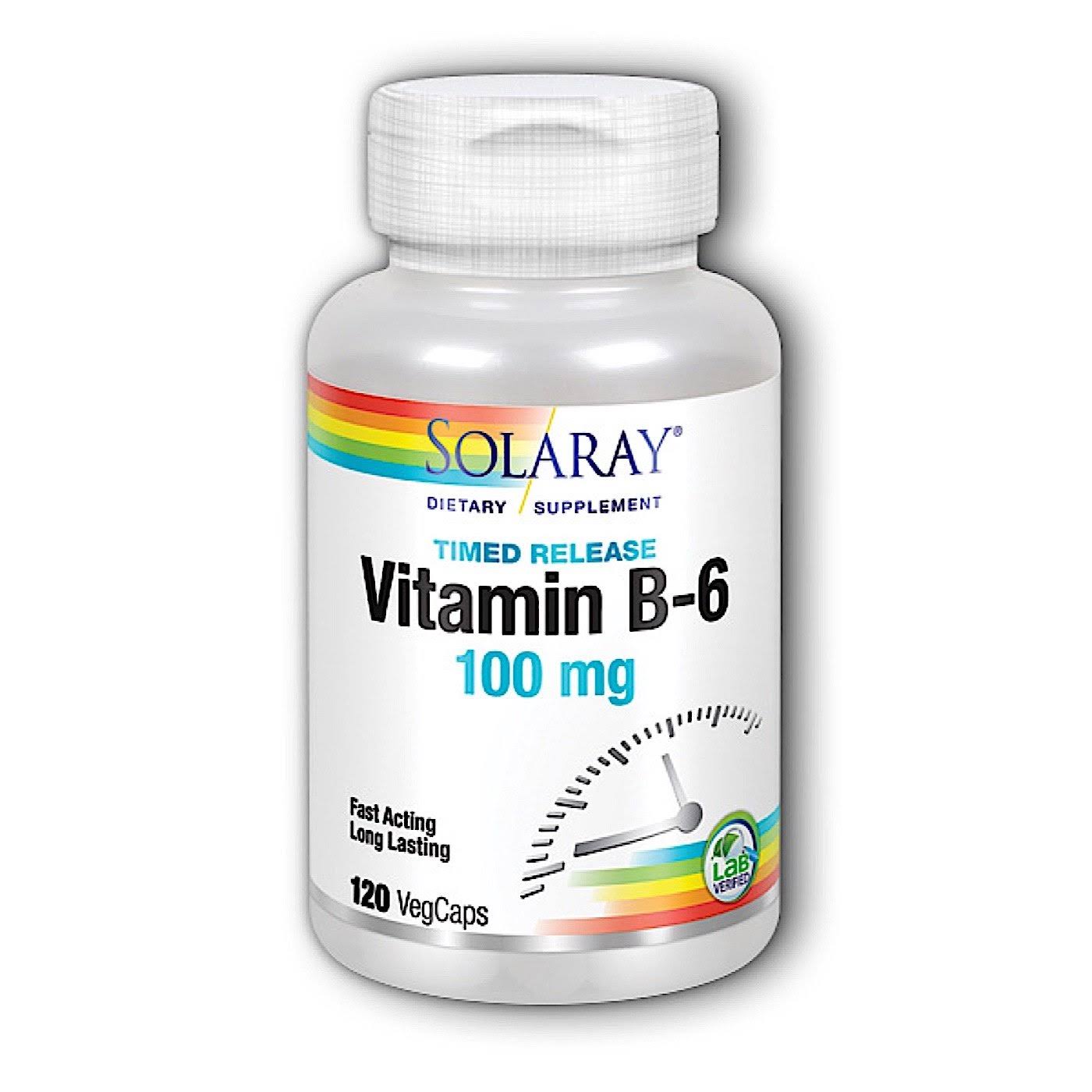 Solaray Vitamin B6 Supplement - 100mg, 120 Capsules