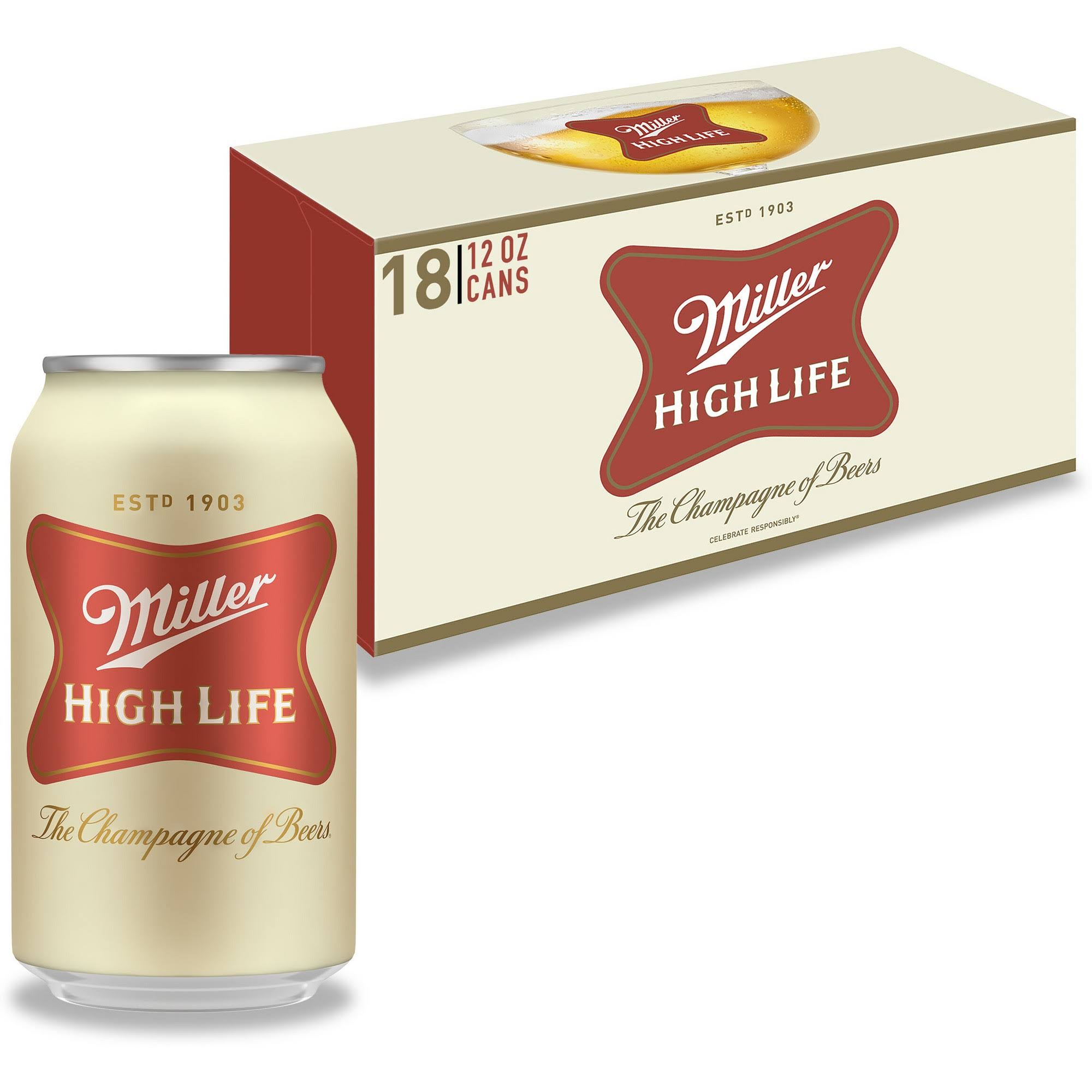Miller High Life Beer - 18x12 Oz