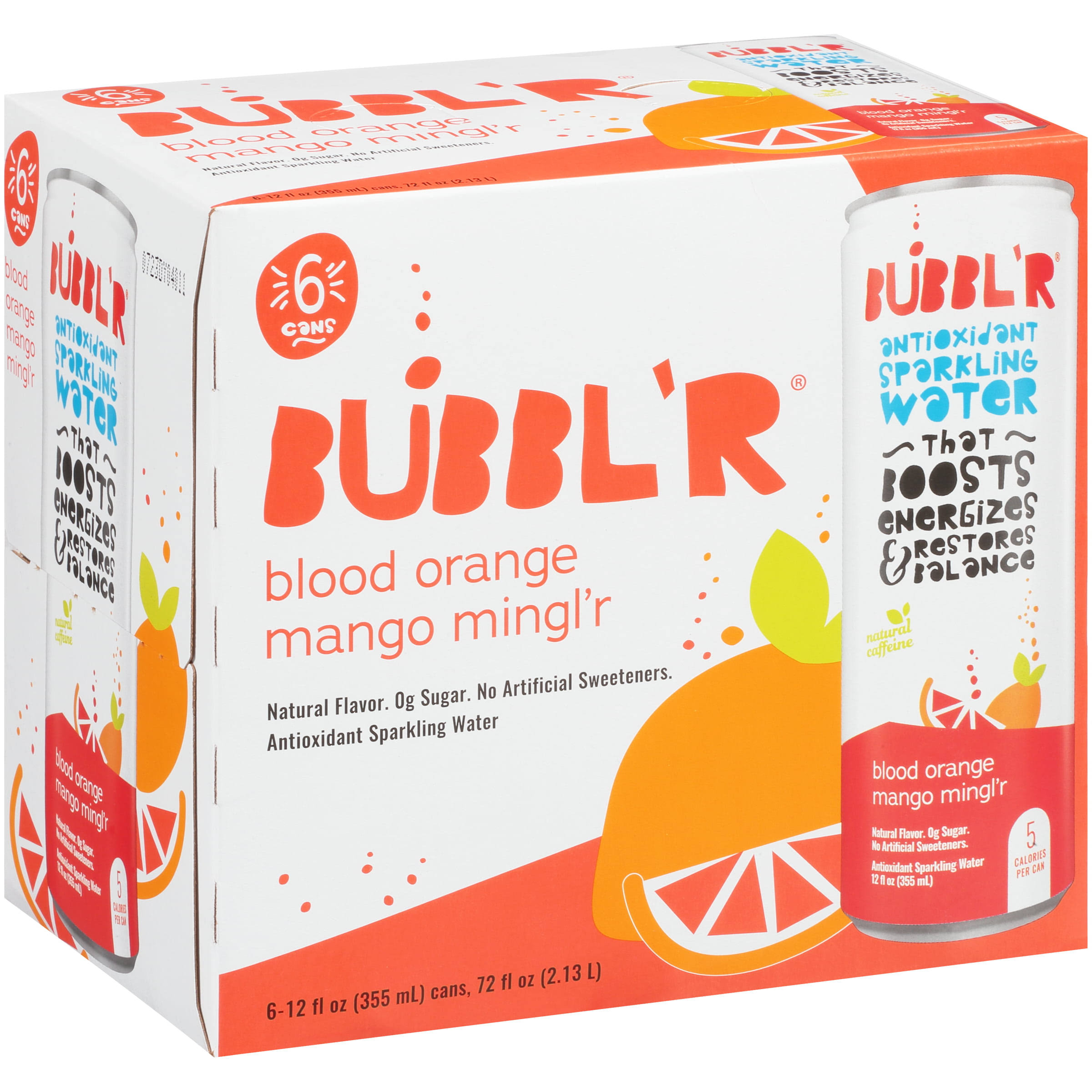 BUBBL'R Blood Orange Mango mingl'r Antioxidant Sparkling Water