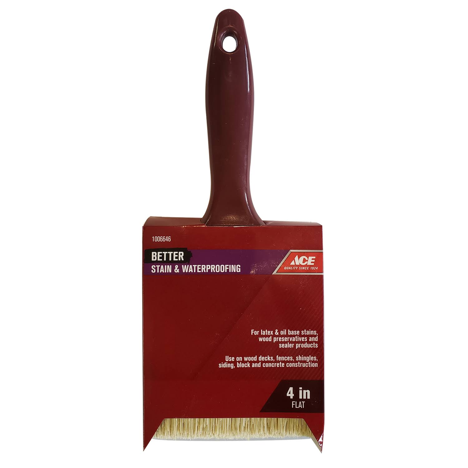 Ace Better 4 in. W Flat Stain Brush