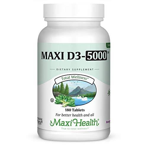 Maxi Health D3 5000 Tablets, 180 Count (Pack of 1)