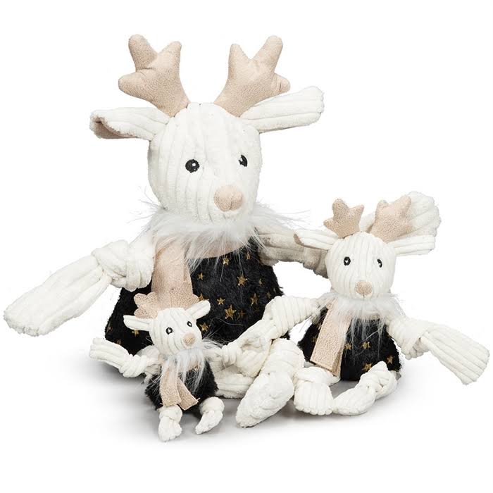 HuggleHounds Holiday Knottie Dog Toy - Celebration Reindeer - Wee