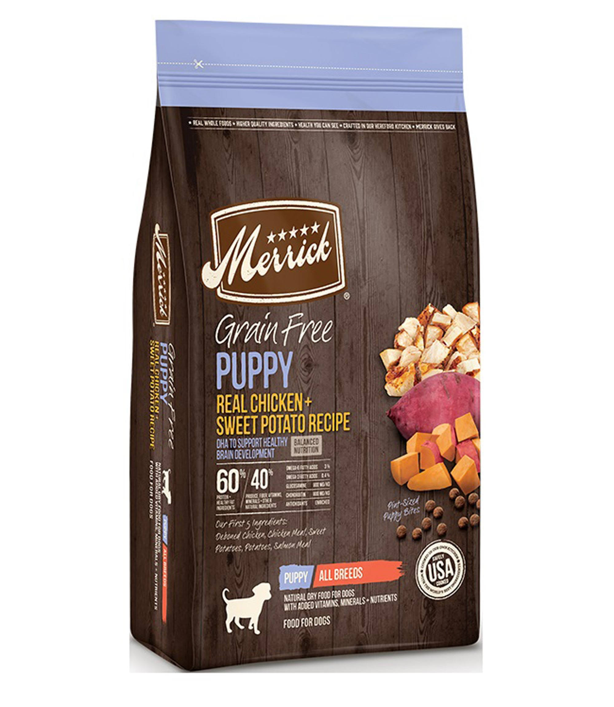 Merrick Puppy Chicken & Sweet Potato Recipe Grain Free Dry Dog Food 4 lb