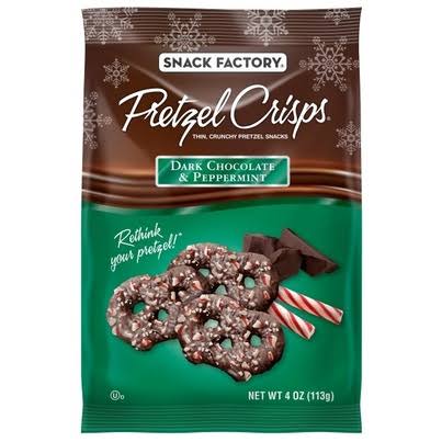 Snack Factory Dark Chocolate and Peppermint Pretzel Crisps - 3pk