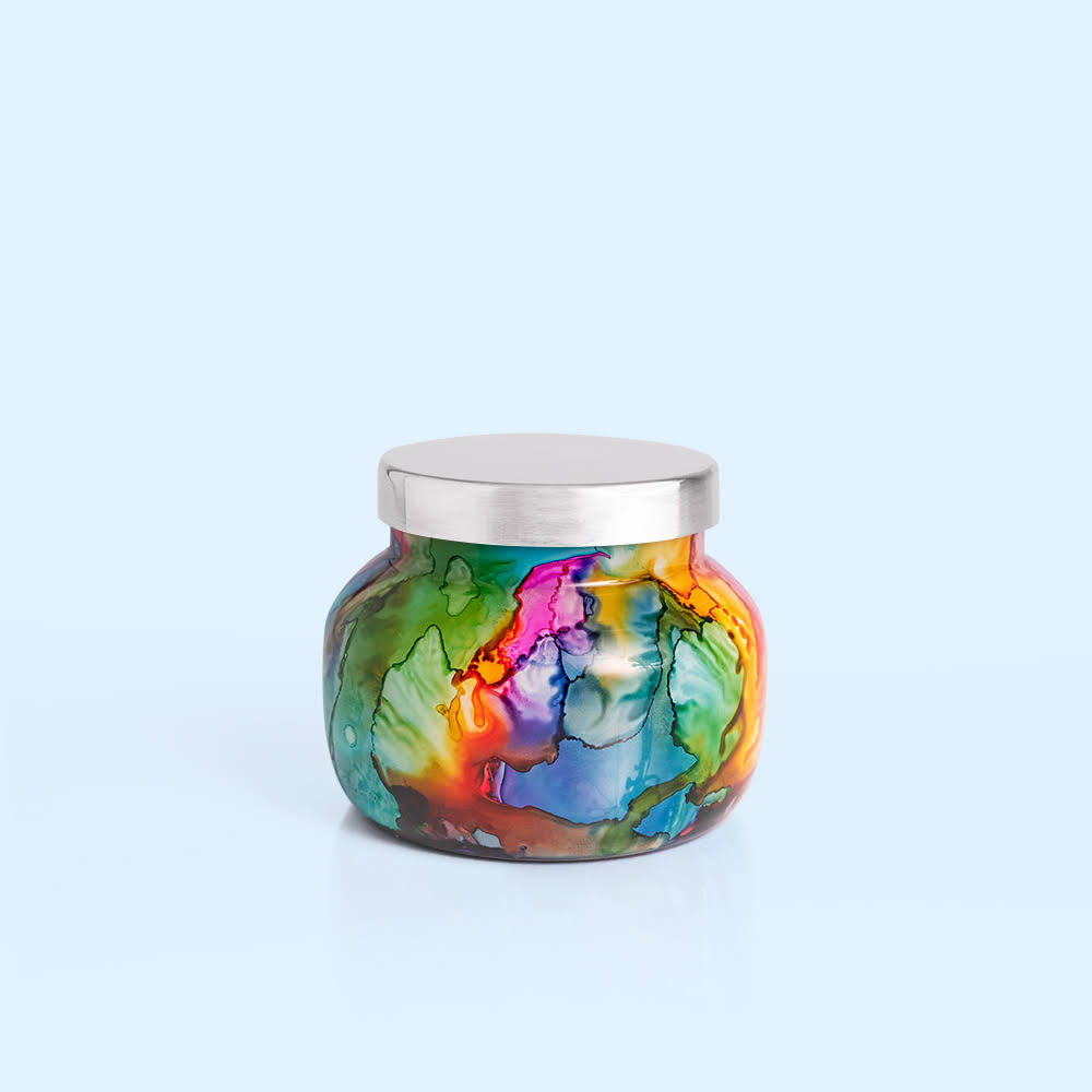 Capri Blue Rainbow Watercolor Petite Jar Candle - Volcano, 8oz