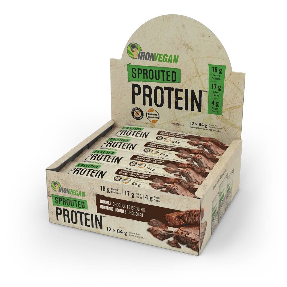 Iron Vegan Sprouted Protein Bar Double Chocolate Brownie
