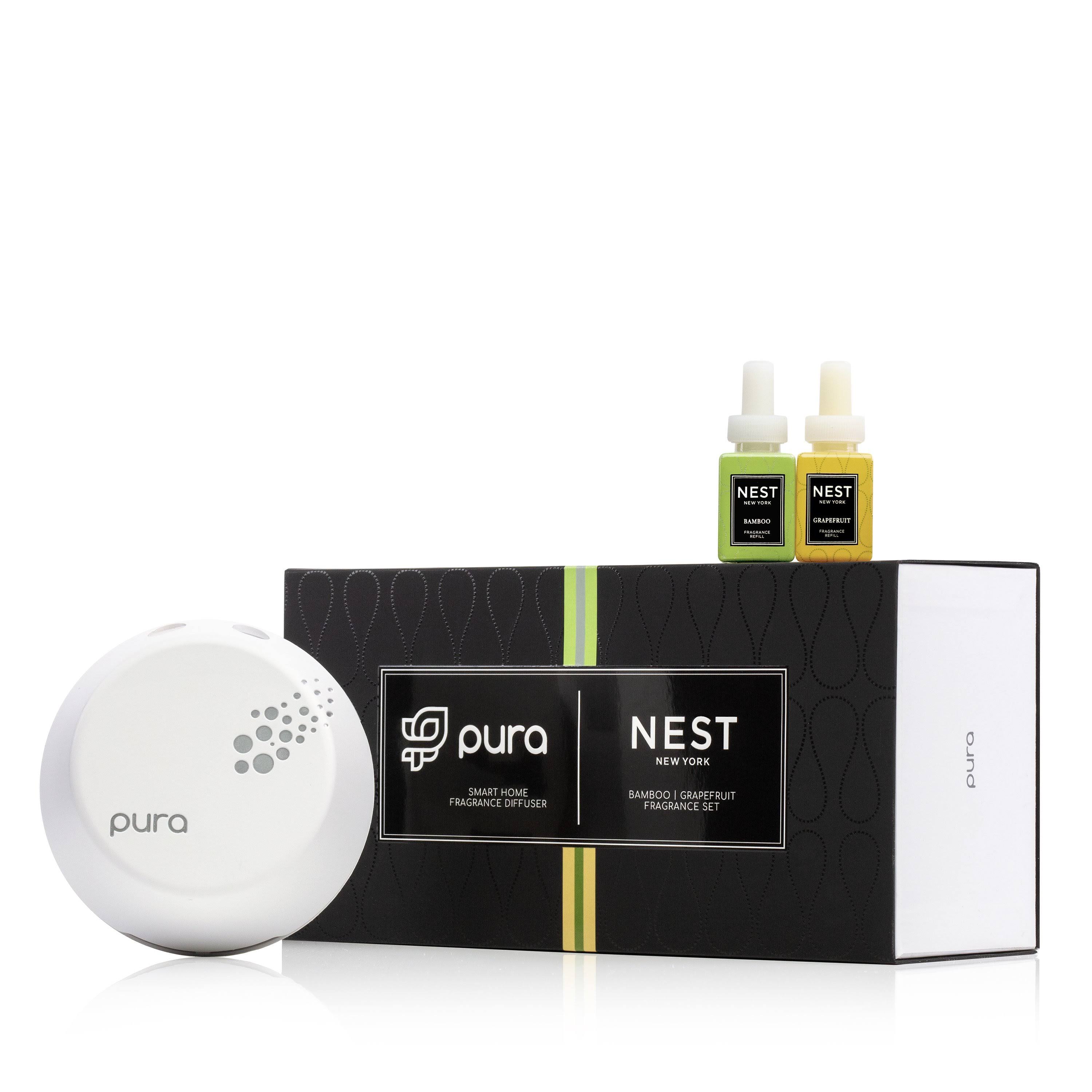 NEST Fragrances Pura Smart Diffuser Device and Bamboo and Grapefruit 0.66 fl. oz Fragrance Set