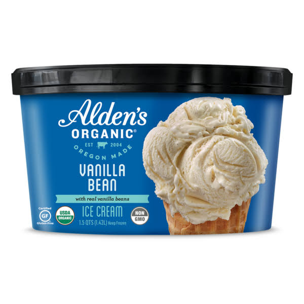 Aldens Organic Vanilla Bean Ice Cream, 48 Fluid Ounce -- 3 per case.