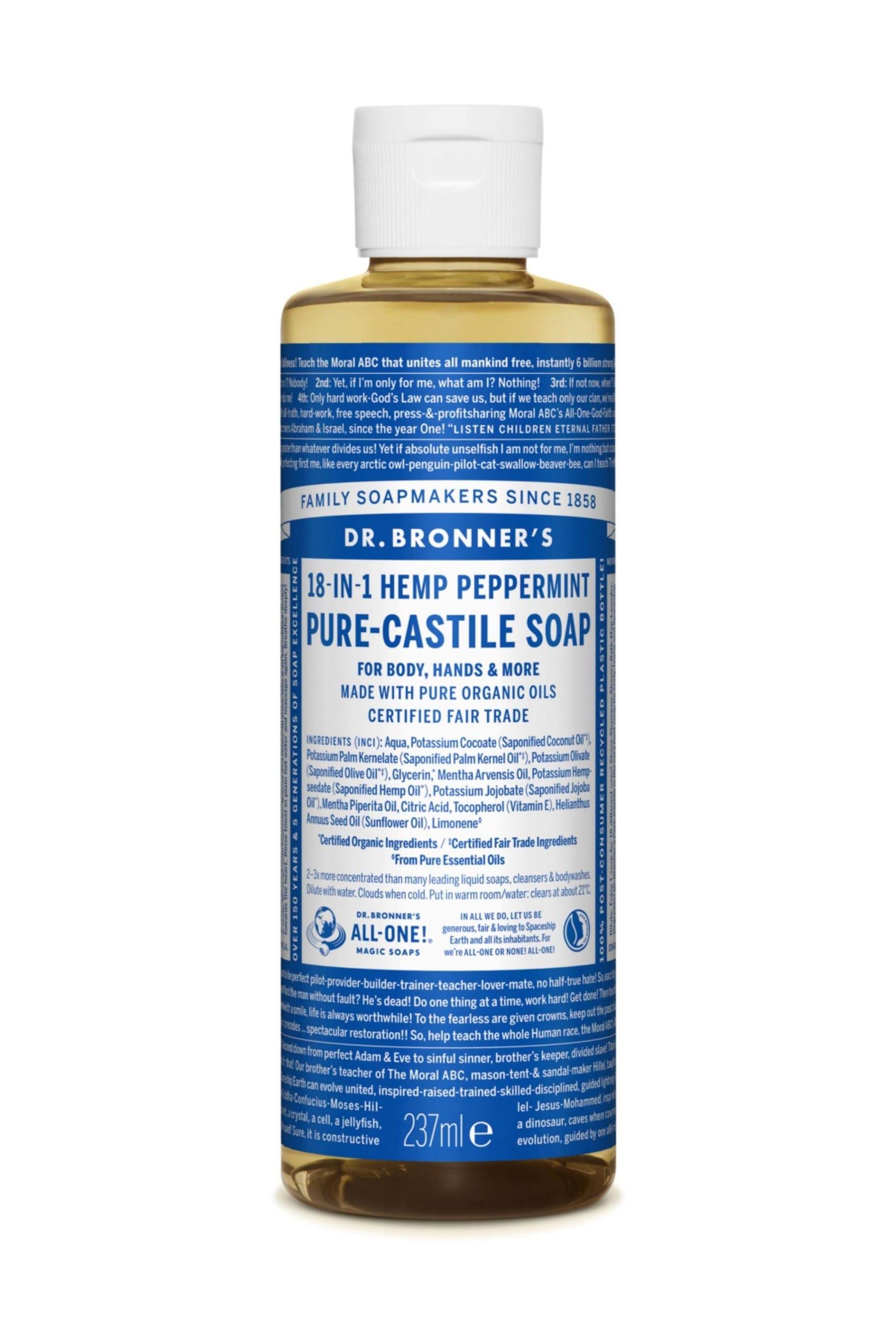 Dr Bronner Peppermint Castile Liquid Soap 237 ml