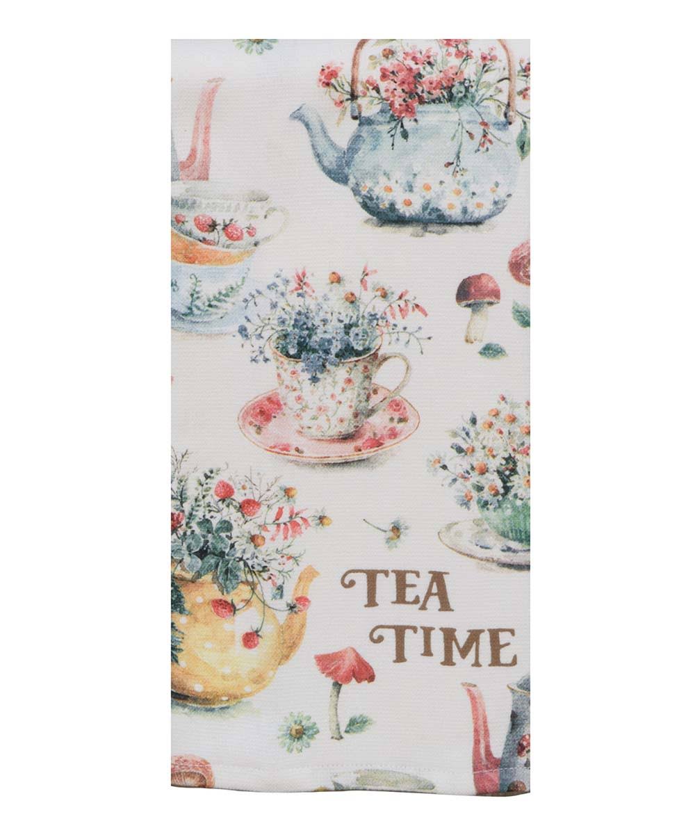 Kay Dee Designs White & Blue 'Tea Time' Dish Towel - Set of Two 16 X 26