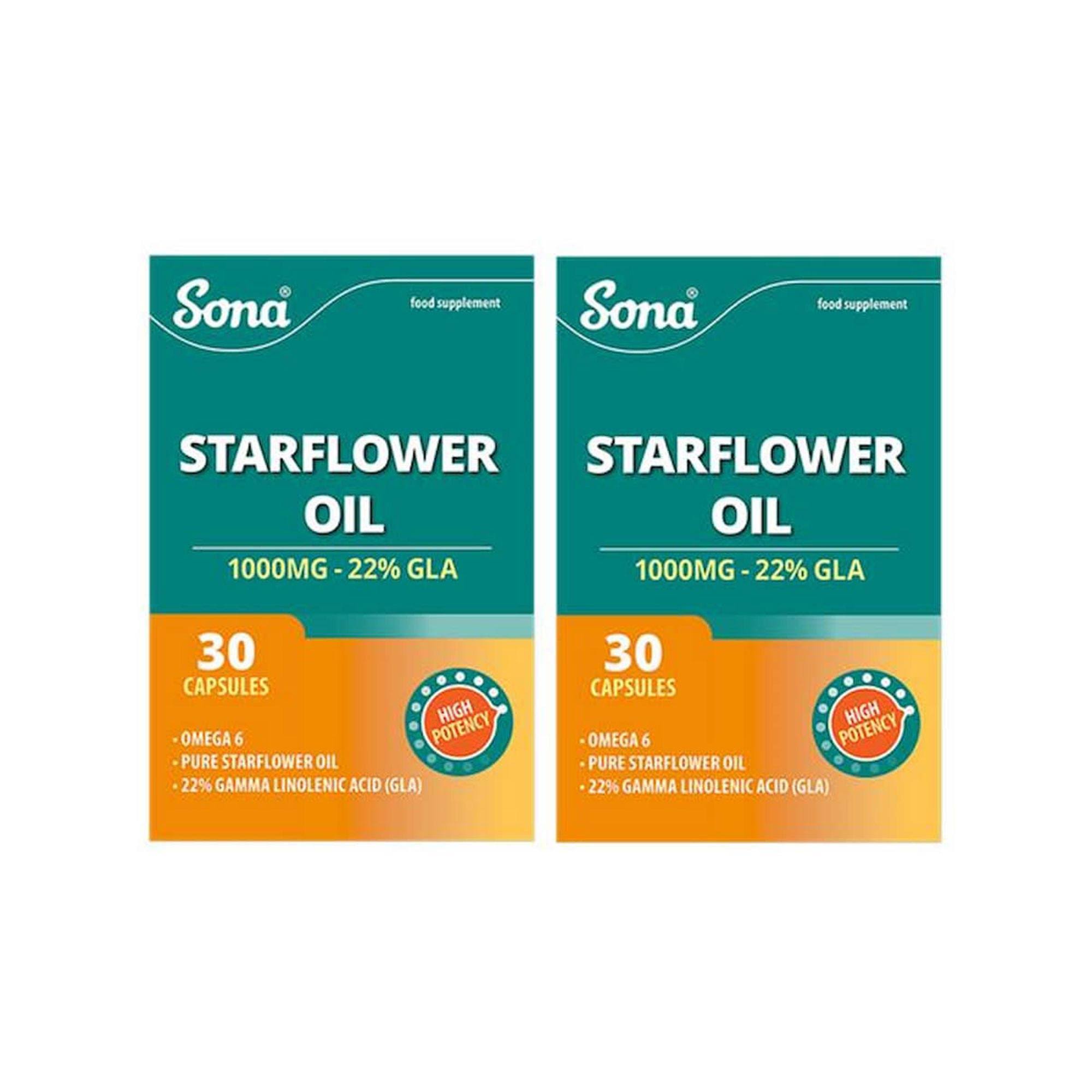 Sona Starflower Oil 1000Mg Twin Pack 30 X 2 Capsules
