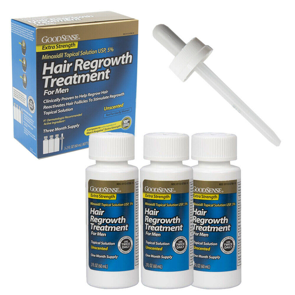 GoodSense Minoxidil Topical Solution 5 Percent Hair Regrowth Treatment - 2oz, 3ct