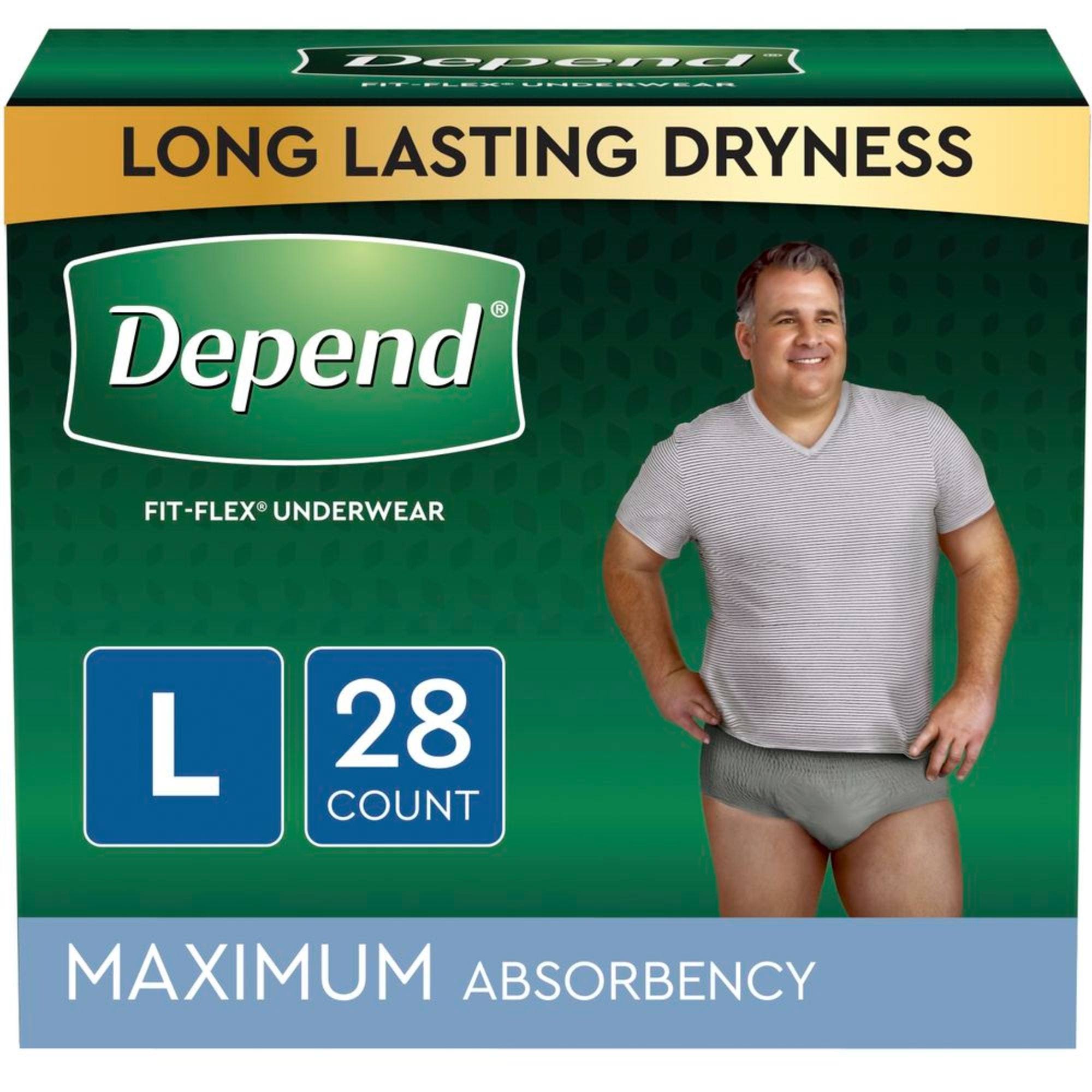 Depend Fit Flex Incontinence Underwear - Gray, Large