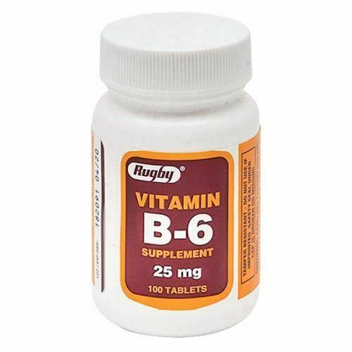 Rugby Vitamin B-6 Supplement - 25mg, 100 Tablets