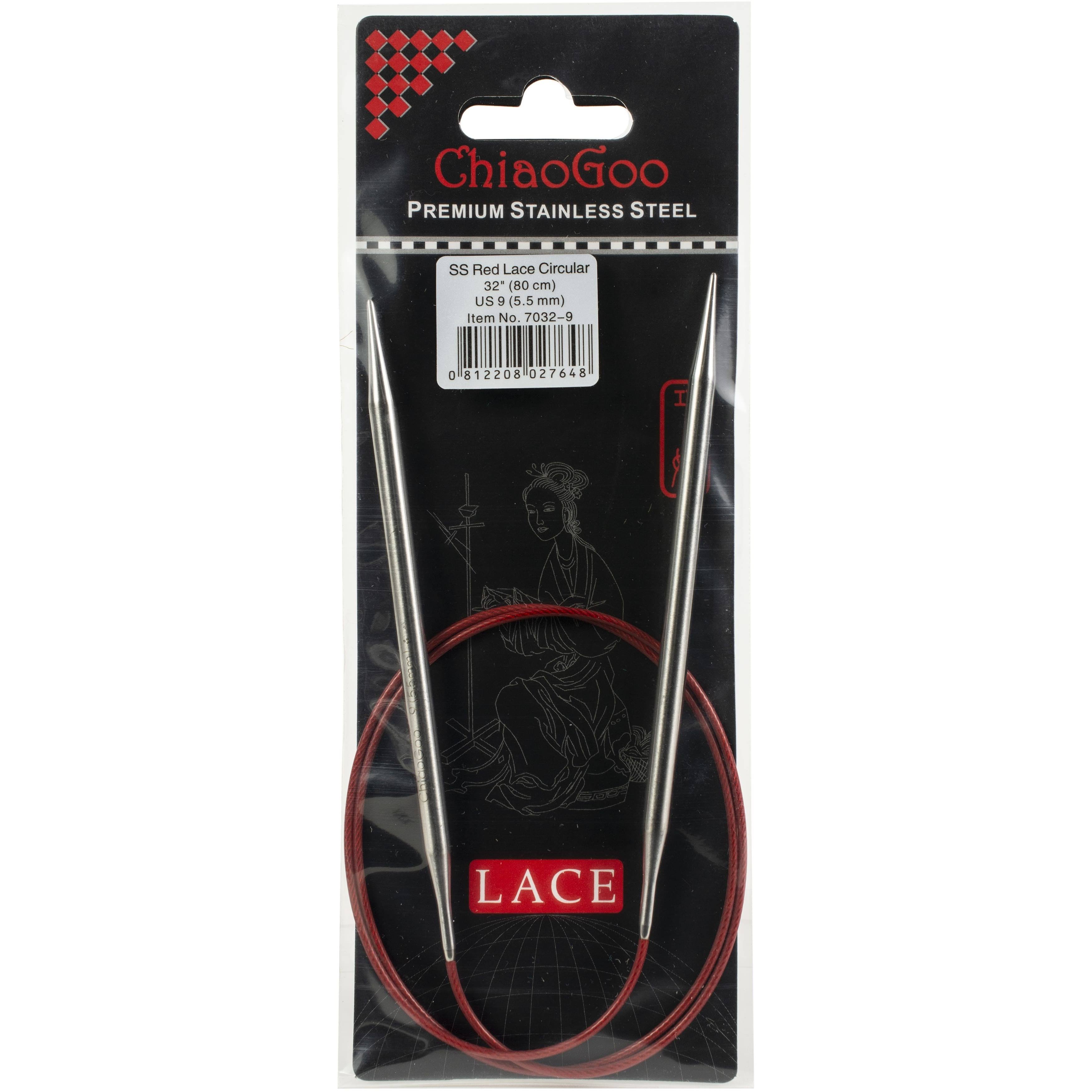 Chiaogoo Knit Red Lace Circular Knitting Needles - 5.5mm