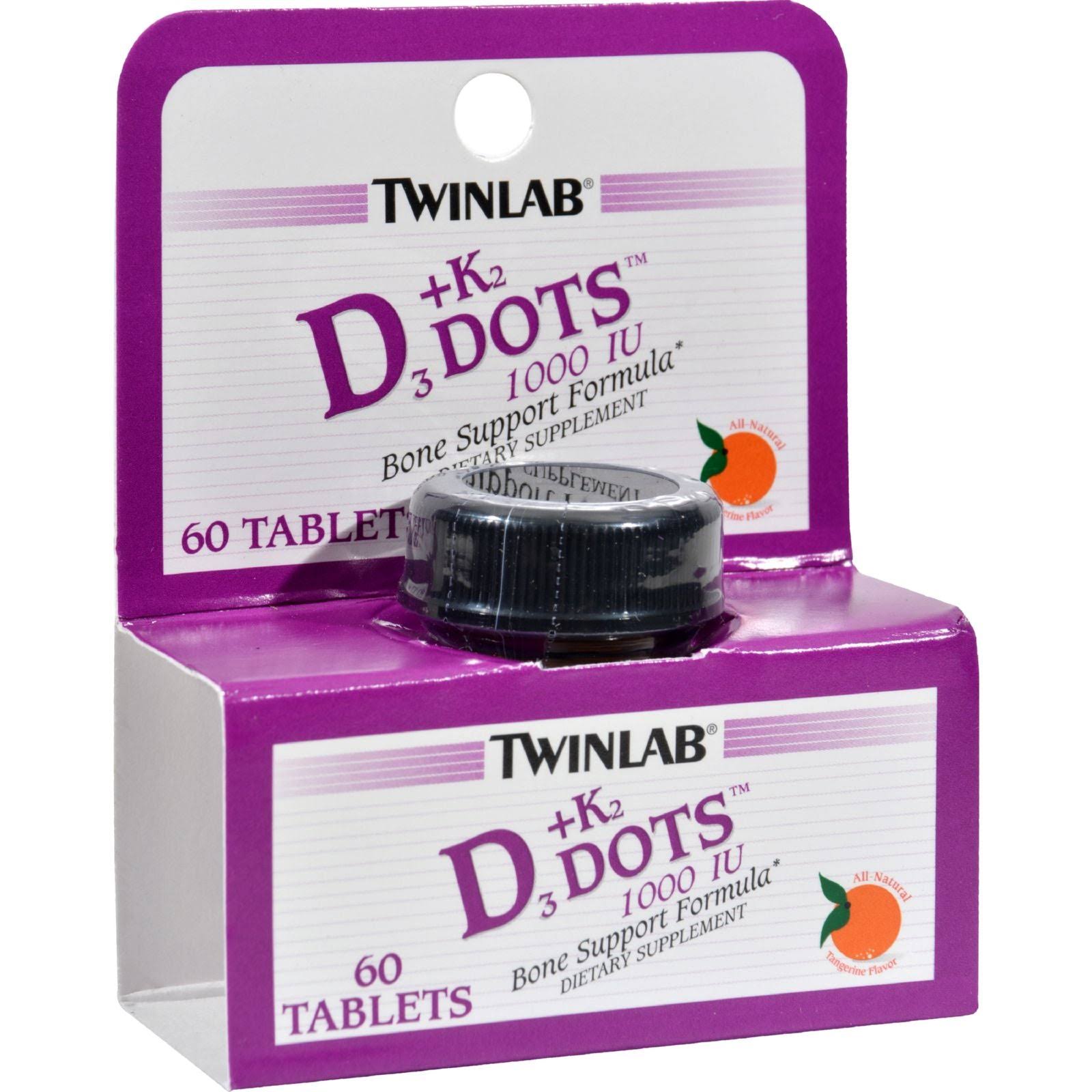 Twinlab D3 Dots K2 Natural Dietary Supplement - 60ct
