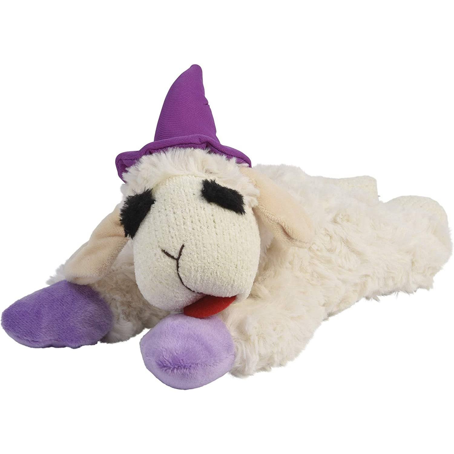 Multipets Halloween Lamb Chop Dog Toy - Purple Witches Hat - One Size