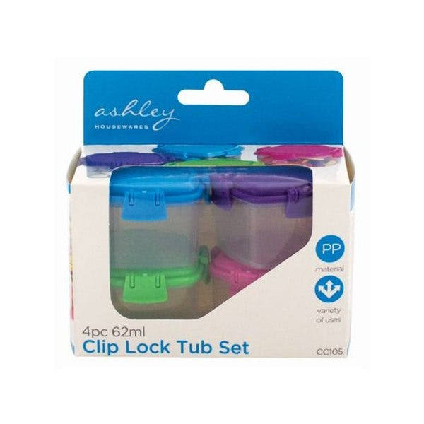 Ashley 4pc Clip Lock Tub Set - 62ml